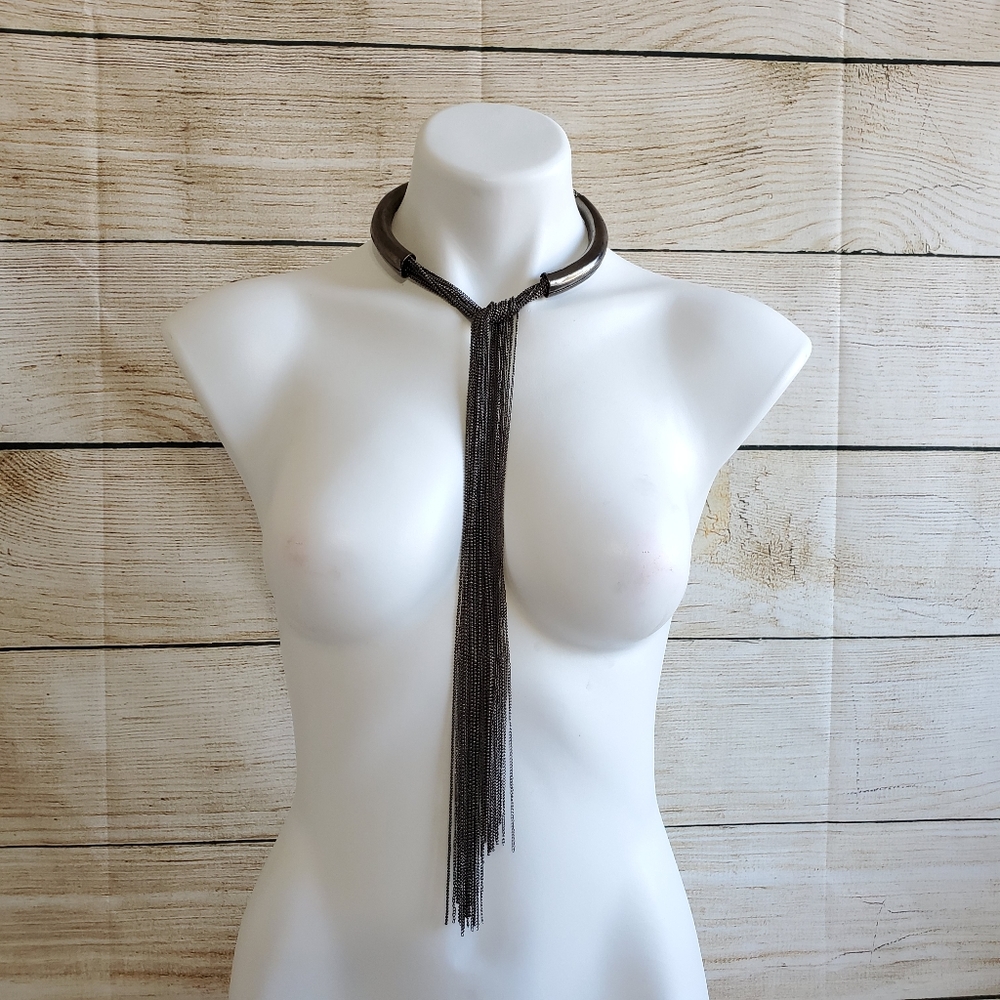 Statement Brown Multi-Chain Tassel Necklace for Women
